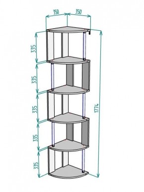 Стеллаж Maria S113-MA (Графит) в Тюмени - tumen.ok-mebel.com | фото 3