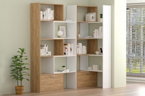Стеллаж раздвижной (ЛДСП дуб крафт золотой/белый) в Тюмени - tumen.ok-mebel.com | фото 2