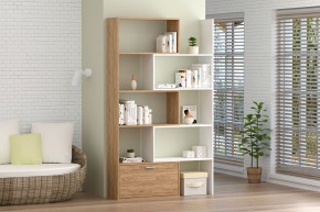 Стеллаж раздвижной (ЛДСП дуб крафт золотой/белый) в Тюмени - tumen.ok-mebel.com | фото 3