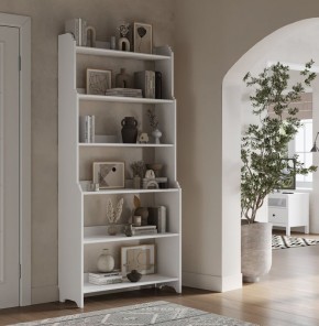 Стеллаж Вествик, массив сосны, цвет белый в Тюмени - tumen.ok-mebel.com | фото 3