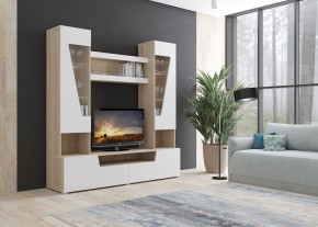 Стенка АНТАЛИЯ 2 (Сонома/Белый софт) в Тюмени - tumen.ok-mebel.com | фото 3