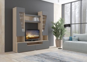 Стенка АНТАЛИЯ 2 (Сонома/Графит софт) в Тюмени - tumen.ok-mebel.com | фото 3