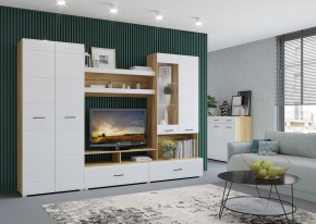 Стенка НЕНСИ 1 (Крафт золотой/Белый глянец) в Тюмени - tumen.ok-mebel.com | фото 3