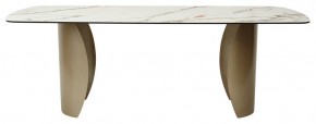 Стол BRONTE 220 KL-188 Контрастный мрамор матовый, итальянская керамика/ Шампань, ®DISAUR в Тюмени - tumen.ok-mebel.com | фото 2