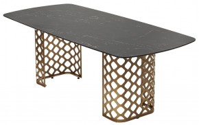 Стол CHIAVARI 220 KL-116 Черный мрамор матовый, итальянская керамика / бронзовый, ®DISAUR в Тюмени - tumen.ok-mebel.com | фото 7
