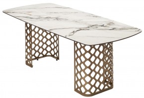 Стол CHIAVARI 220 KL-188 Контрастный мрамор матовый, итальянская керамика / Шампань, ®DISAUR в Тюмени - tumen.ok-mebel.com | фото 7