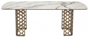 Стол CHIAVARI 220 KL-188 Контрастный мрамор матовый, итальянская керамика / Шампань, ®DISAUR в Тюмени - tumen.ok-mebel.com | фото 8