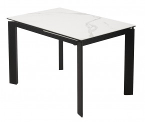 Стол CORNER 120 MATTE STATUARIO Белый мрамор матовый керамика, стекло/ черный каркас, ®DISAUR в Тюмени - tumen.ok-mebel.com | фото