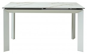 Стол CREMONA 180 KL-188 Контрастный мрамор матовый, итальянская керамика/ белый каркас, ®DISAUR в Тюмени - tumen.ok-mebel.com | фото 2