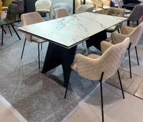 Стол IVAR 180 MARBLES KL-188 Контрастный мрамор, итальянская керамика, ®DISAUR в Тюмени - tumen.ok-mebel.com | фото 11