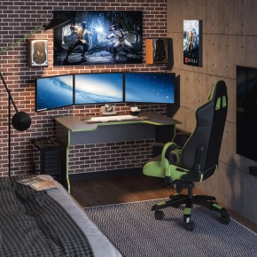 Стол компьютерный ВАРДИГ K1 120x82, антрацит/лайм в Тюмени - tumen.ok-mebel.com | фото 4