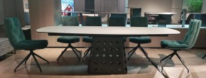 Стол MAGNUS 180 KL-80 Серый мрамор, итальянская керамика / Темно-серый каркас, ®DISAUR в Тюмени - tumen.ok-mebel.com | фото 1