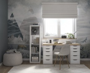Стол письменный Ингар 2/55 140x75x55, дуб беленый/белый в Тюмени - tumen.ok-mebel.com | фото 4