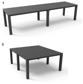 Стол раскладной Джули (Julie Double table 2 configurations) Графит в Тюмени - tumen.ok-mebel.com | фото 1