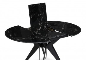 Стол стеклянный Рикла 110(150)х110х76 черный мрамор / черный в Тюмени - tumen.ok-mebel.com | фото 4