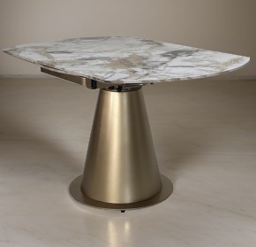 Стол TERAMO 135 GLOSS GRAND JADE SOLID CERAMIC, керамика, поворотн.механизм / Бронзовый, ®DISAUR в Тюмени - tumen.ok-mebel.com | фото