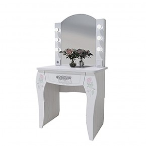 Стол туалетный Розалия №12 + ПОДСВЕТКА (лиственница белая, омела) в Тюмени - tumen.ok-mebel.com | фото 1