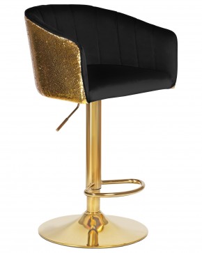 Стул барный DOBRIN DARCY GOLD SHINY, черный велюр с золотыми пайетками в Тюмени - tumen.ok-mebel.com | фото 2