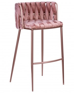 Стул барный DOBRIN EMMA ROSE GOLD, розовый велюр (VF-10) в Тюмени - tumen.ok-mebel.com | фото
