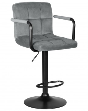 Стул барный DOBRIN KRUGER ARM BLACK, серый велюр (MJ9-75) в Тюмени - tumen.ok-mebel.com | фото