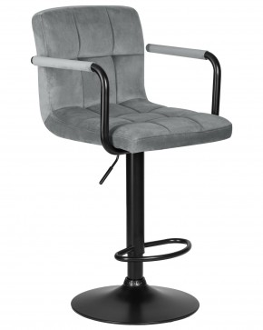 Стул барный DOBRIN KRUGER ARM BLACK, серый велюр (MJ9-75) в Тюмени - tumen.ok-mebel.com | фото 2