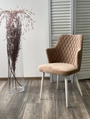 Стул HERMAN 360 град. БЕЖЕВЫЙ #5, велюр / белый каркас М-City в Тюмени - tumen.ok-mebel.com | фото 4