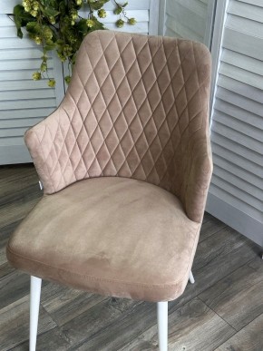 Стул HERMAN 360 град. БЕЖЕВЫЙ #5, велюр / белый каркас М-City в Тюмени - tumen.ok-mebel.com | фото 5
