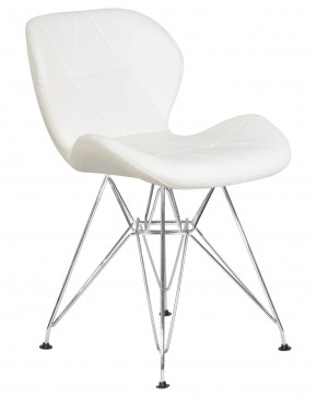 Стул обеденный DOBRIN BUTTERFLY CHROME, ножки хром, цвет белый в Тюмени - tumen.ok-mebel.com | фото 2