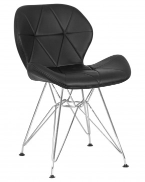 Стул обеденный DOBRIN BUTTERFLY CHROME, ножки хром, цвет чёрный в Тюмени - tumen.ok-mebel.com | фото