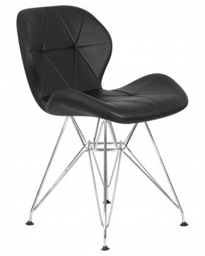 Стул обеденный DOBRIN BUTTERFLY CHROME, ножки хром, цвет чёрный в Тюмени - tumen.ok-mebel.com | фото 2