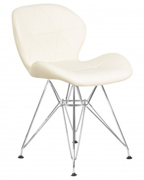 Стул обеденный DOBRIN BUTTERFLY CHROME, ножки хром, цвет кремовый в Тюмени - tumen.ok-mebel.com | фото 2