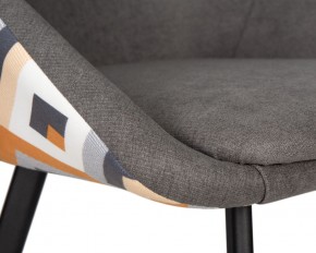 Стул обеденный DOBRIN MARKUS, ЭМАЛЬ ЧЕРНЫЙ МУАР ткань Candy Graphite+Escada Ochre в Тюмени - tumen.ok-mebel.com | фото 7