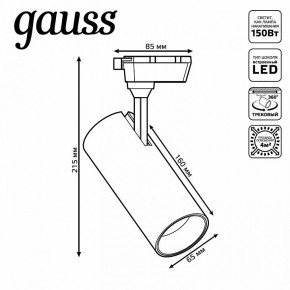 Светильник на штанге Gauss Track Light TR062 в Тюмени - tumen.ok-mebel.com | фото 5