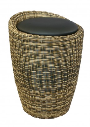 Табурет с местом для хранения LM-1100Rattan, чёрный в Тюмени - tumen.ok-mebel.com | фото