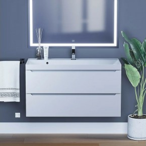 Тумба под раковину Uperwood Tanos 100 см, подвесная, белая матовая в Тюмени - tumen.ok-mebel.com | фото