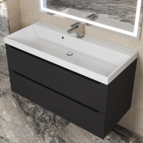 Тумба под раковину Uperwood Tanos 100 см, подвесная, черная матовая в Тюмени - tumen.ok-mebel.com | фото