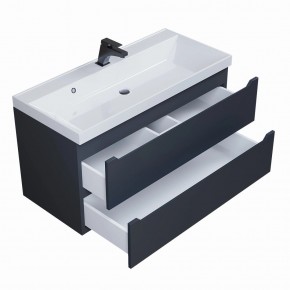 Тумба под раковину Uperwood Tanos 100 см, подвесная, черная матовая в Тюмени - tumen.ok-mebel.com | фото 2
