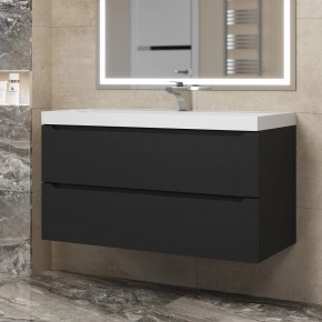 Тумба под раковину Uperwood Tanos 100 см, подвесная, черная матовая в Тюмени - tumen.ok-mebel.com | фото 8