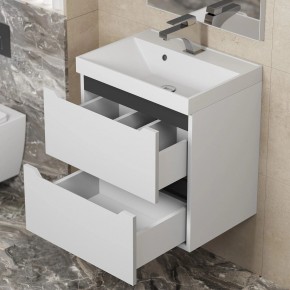 Тумба под раковину Uperwood Tanos 50 см, подвесная, белая/графит в Тюмени - tumen.ok-mebel.com | фото 7