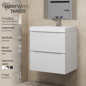 Тумба под раковину Uperwood Tanos 50 см, подвесная, белая матовая в Тюмени - tumen.ok-mebel.com | фото 6