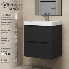 Тумба под раковину Uperwood Tanos 50 см, подвесная, черная матовая в Тюмени - tumen.ok-mebel.com | фото 4