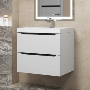 Тумба под раковину Uperwood Tanos 60 см, подвесная, белая/графит в Тюмени - tumen.ok-mebel.com | фото