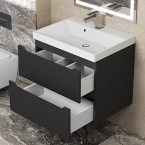 Тумба под раковину Uperwood Tanos 60 см, подвесная, черная матовая в Тюмени - tumen.ok-mebel.com | фото 2