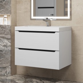 Тумба под раковину Uperwood Tanos 70 см, подвесная, белая/графит в Тюмени - tumen.ok-mebel.com | фото