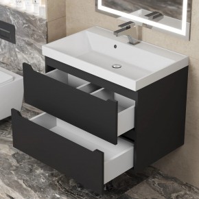 Тумба под раковину Uperwood Tanos 70 см, подвесная, черная матовая в Тюмени - tumen.ok-mebel.com | фото 2