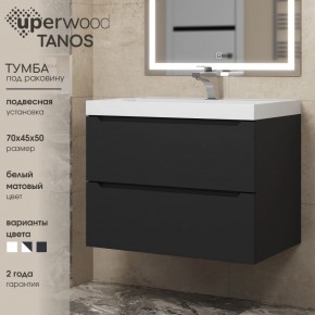 Тумба под раковину Uperwood Tanos 70 см, подвесная, черная матовая в Тюмени - tumen.ok-mebel.com | фото 3