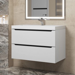Тумба под раковину Uperwood Tanos 80 см, подвесная, белая/графит в Тюмени - tumen.ok-mebel.com | фото
