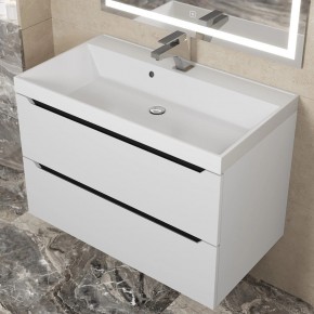 Тумба под раковину Uperwood Tanos 80 см, подвесная, белая/графит в Тюмени - tumen.ok-mebel.com | фото 8