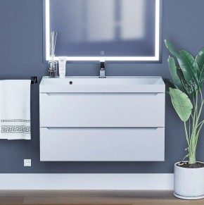 Тумба под раковину Uperwood Tanos 90 см, подвесная, белая матовая в Тюмени - tumen.ok-mebel.com | фото