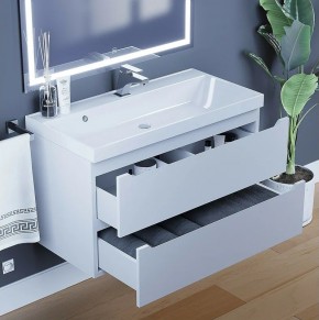 Тумба под раковину Uperwood Tanos 90 см, подвесная, белая матовая в Тюмени - tumen.ok-mebel.com | фото 4